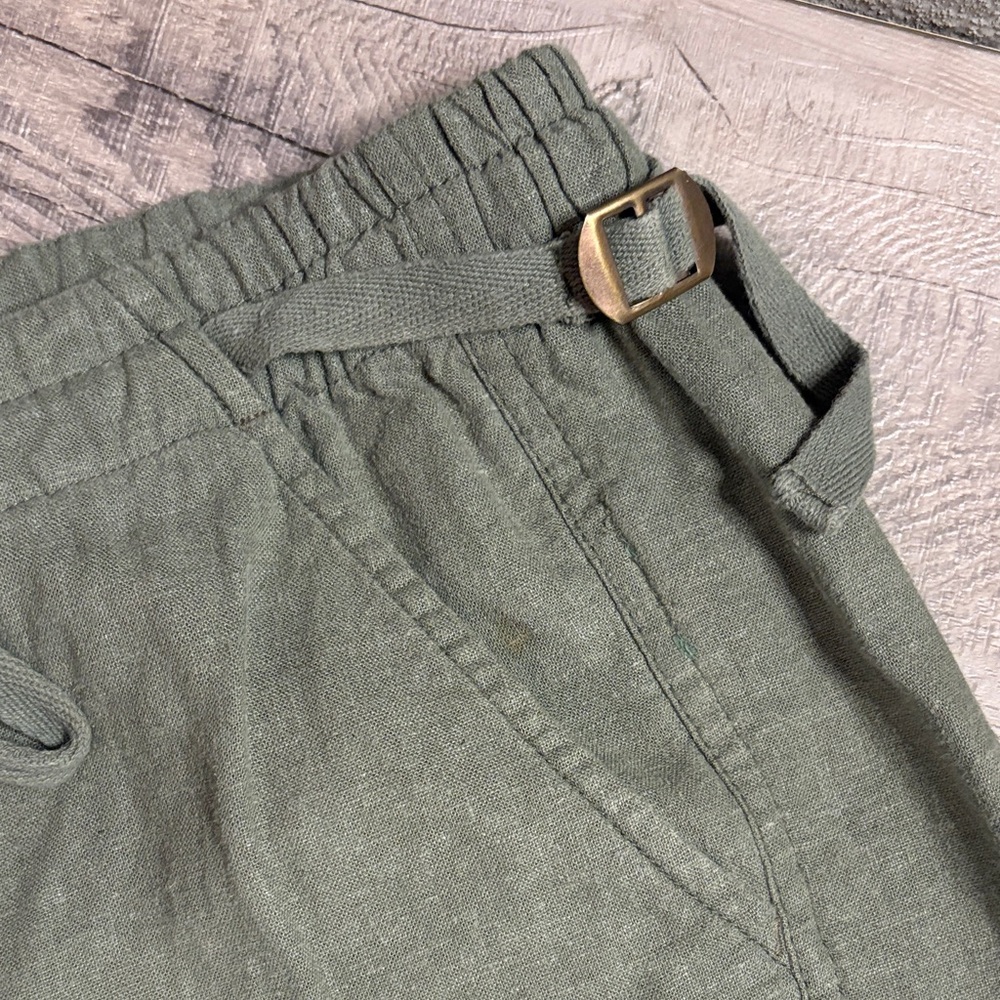 Pilcro Olive Green Linen Blend Elastic Waist Pants EUC Small - Picture 3 of 9